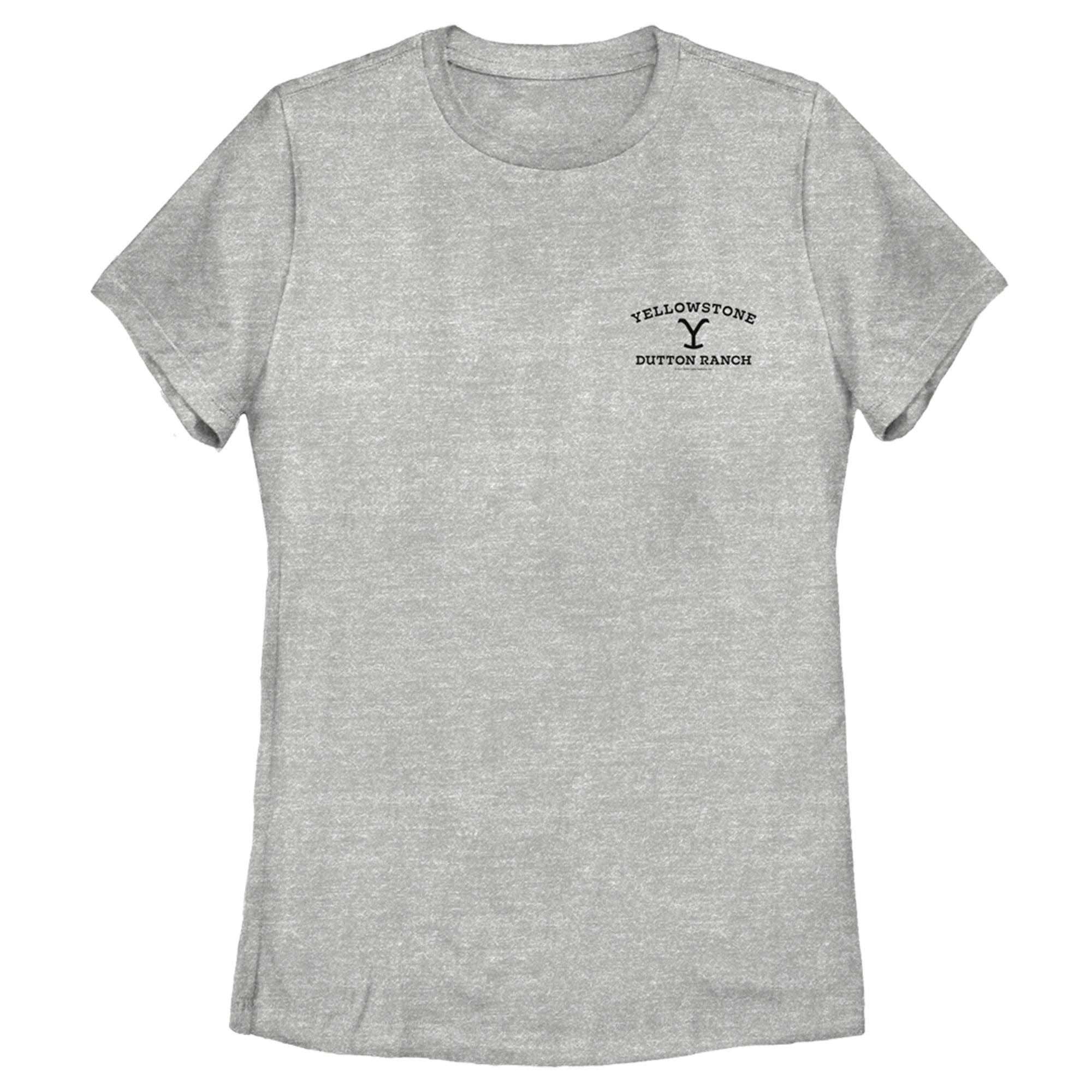 Women’S Yellowstone Black Dutton Ranch Black Branding Pocket Logo T-Shirt