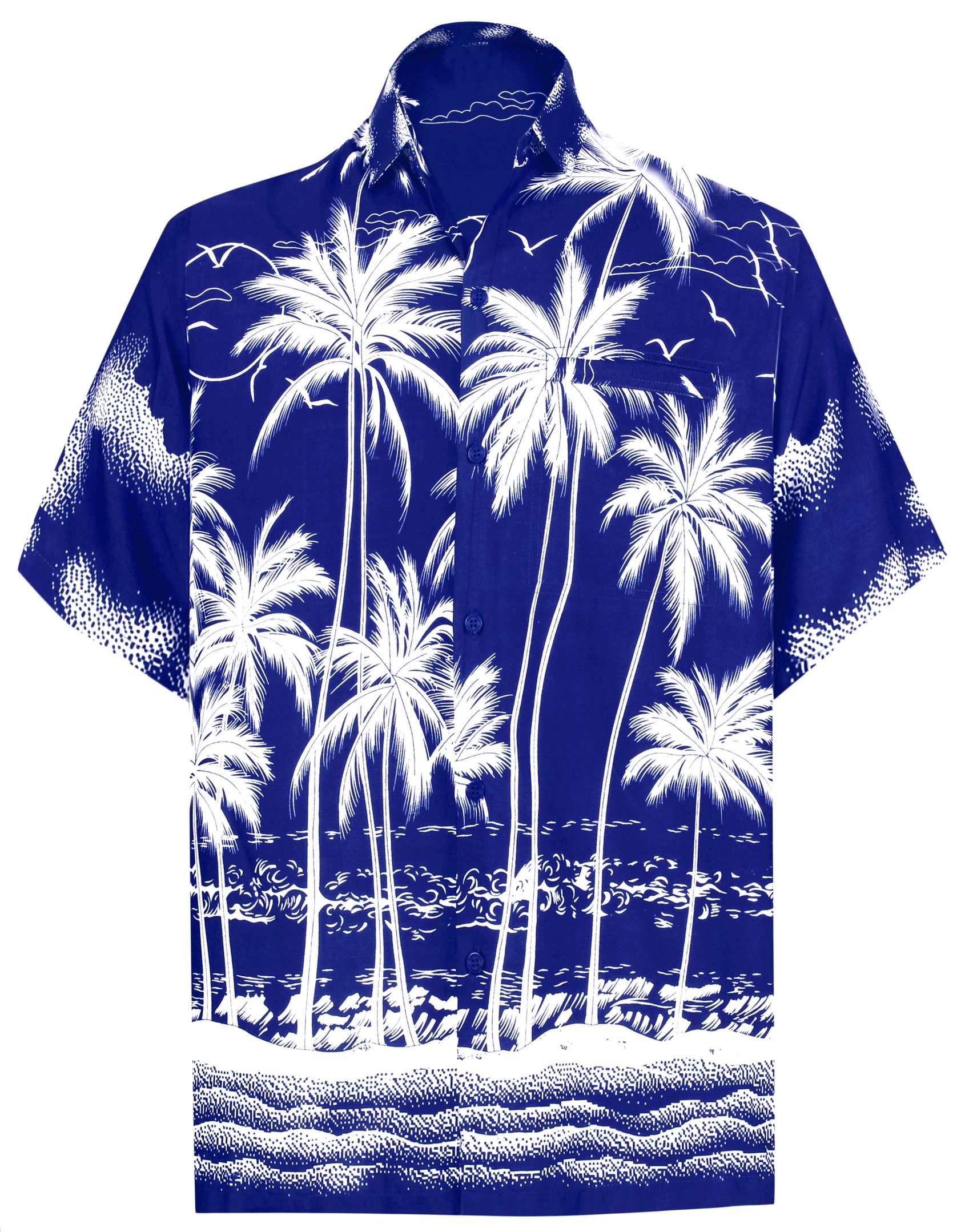 Palm Wave Blue Amazing Design Hawaii Shirt Ha88149