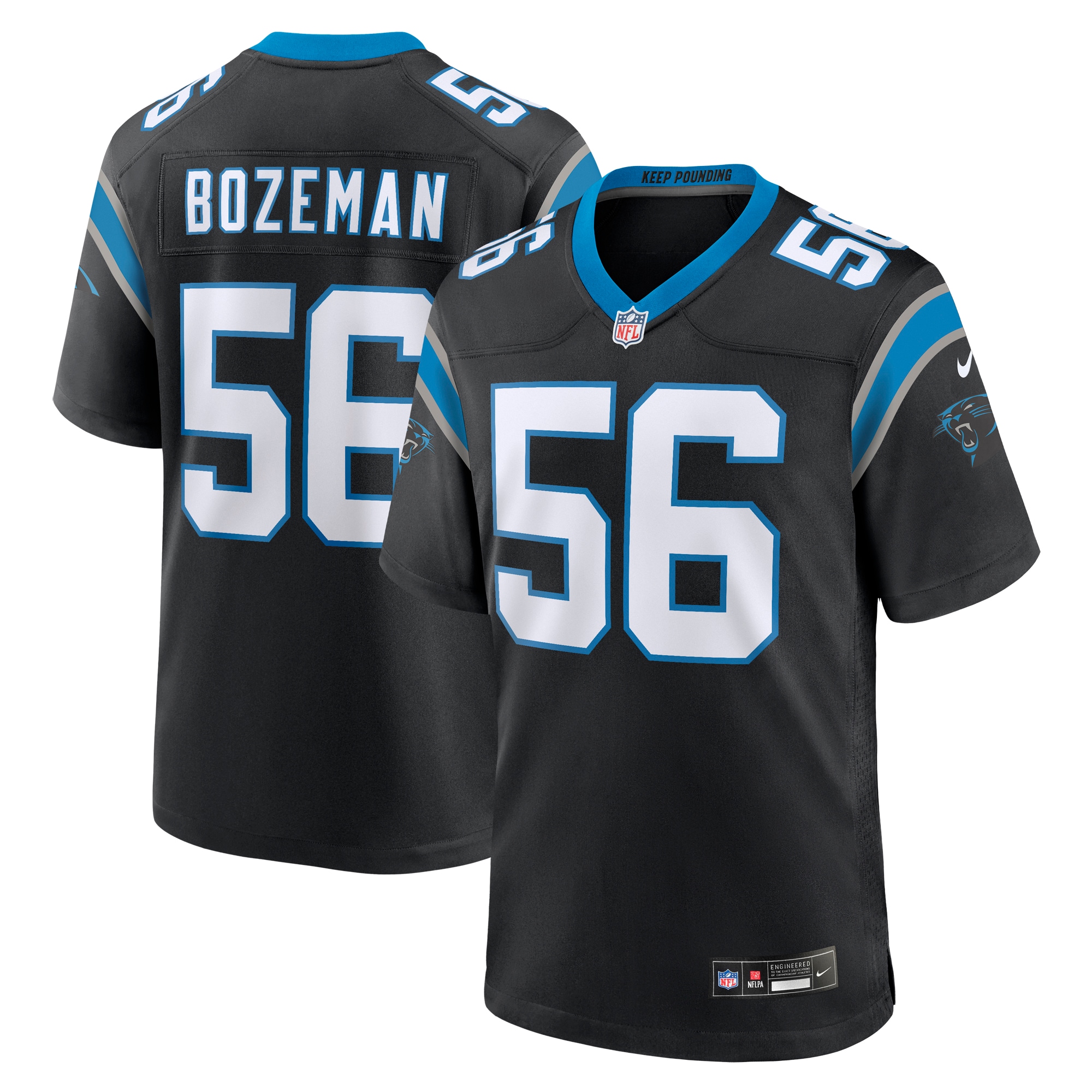 Men’s Carolina Panthers Bradley Bozeman Black Team Game Jersey