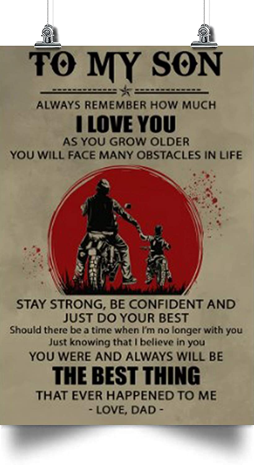 Biker Poster – DAD to Son – I Love You – Holidays Son Gift, to My Son Poster, Son Gift from Dad, Son Gift Poster