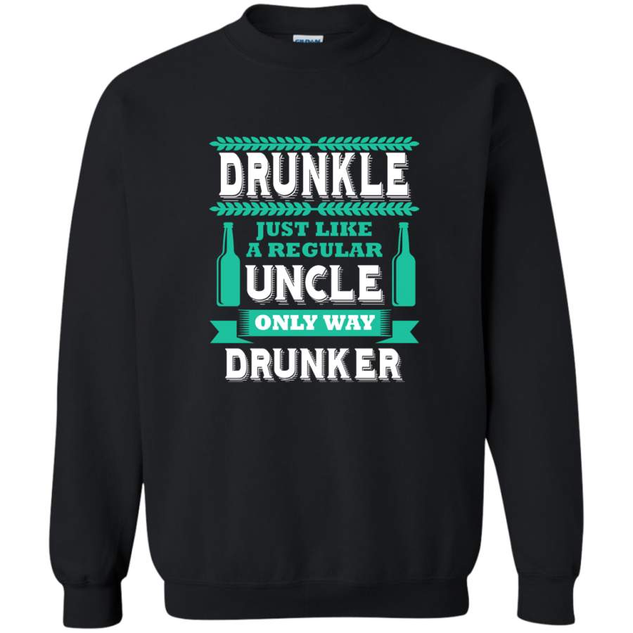 AGR Drunkle Funny Drunk Uncle Definition Gag Gift Men Crewneck Pullover Sweatshirt