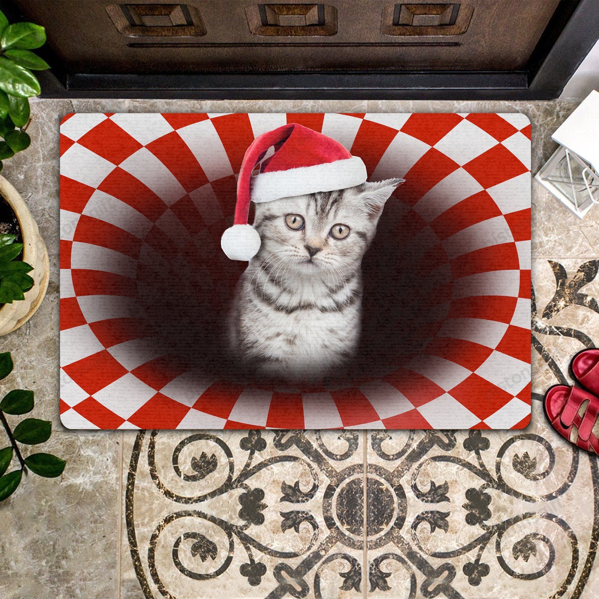 Tabby Christmas All Over Printing Doormat