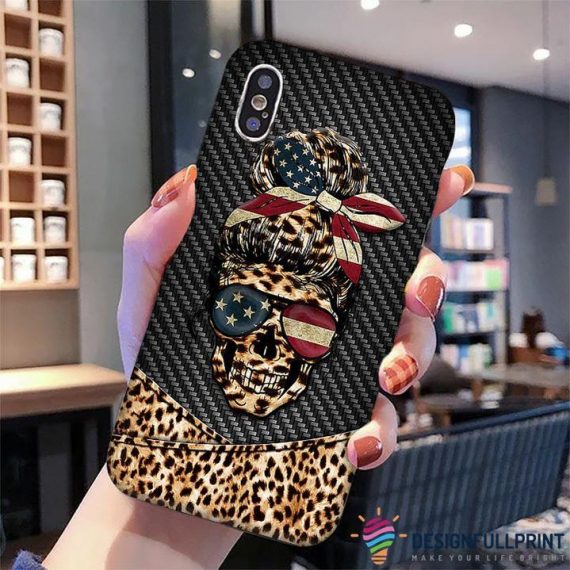 Skull Gift Leopard Skull Print Phone Case Ln