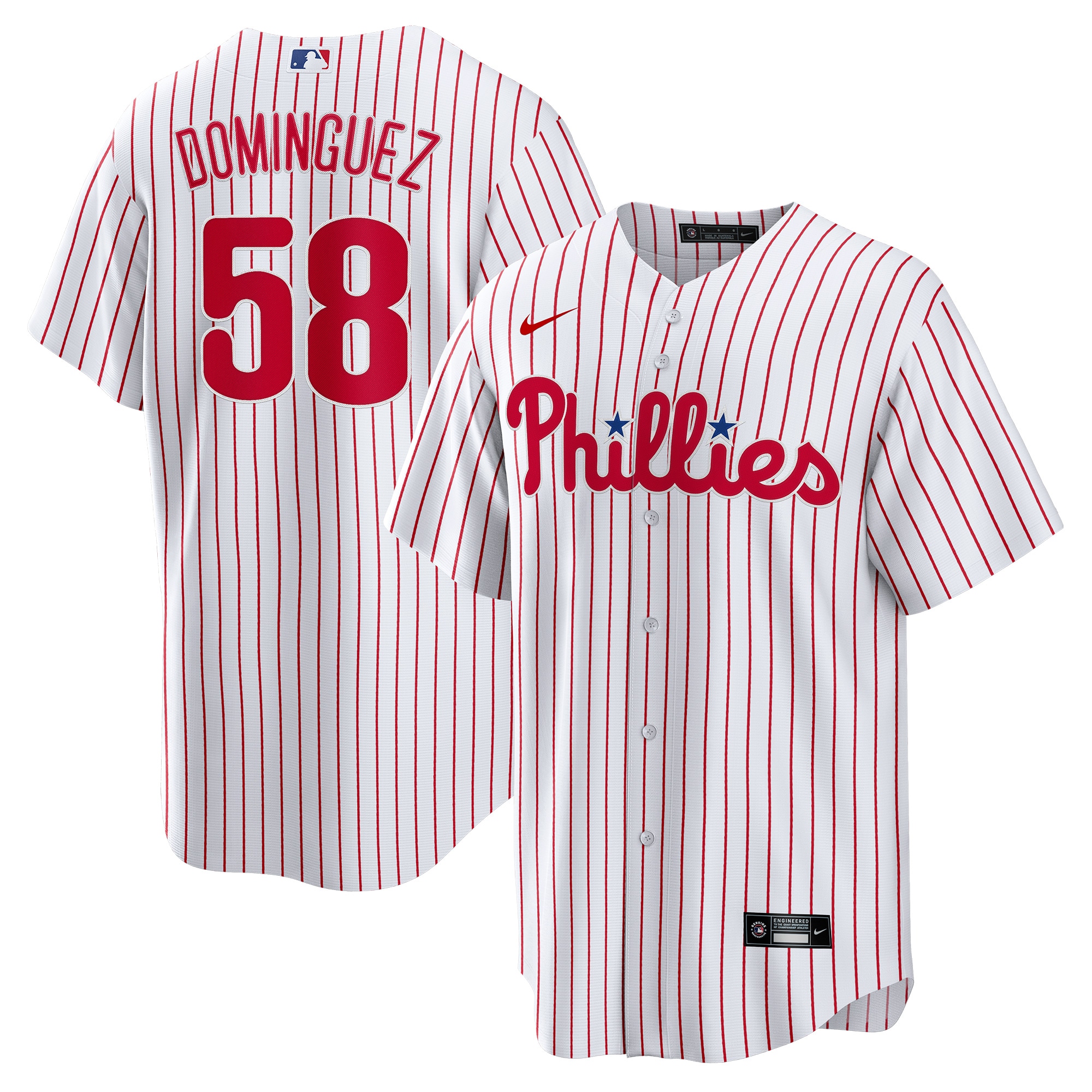 Men’s Philadelphia Phillies Seranthony Domínguez White Home  Player Jersey