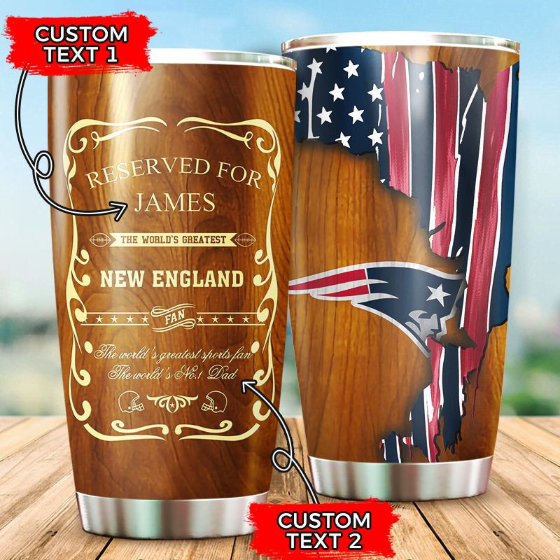 Personalized New England Patriots All Over Print 3D Tumbler – Wood