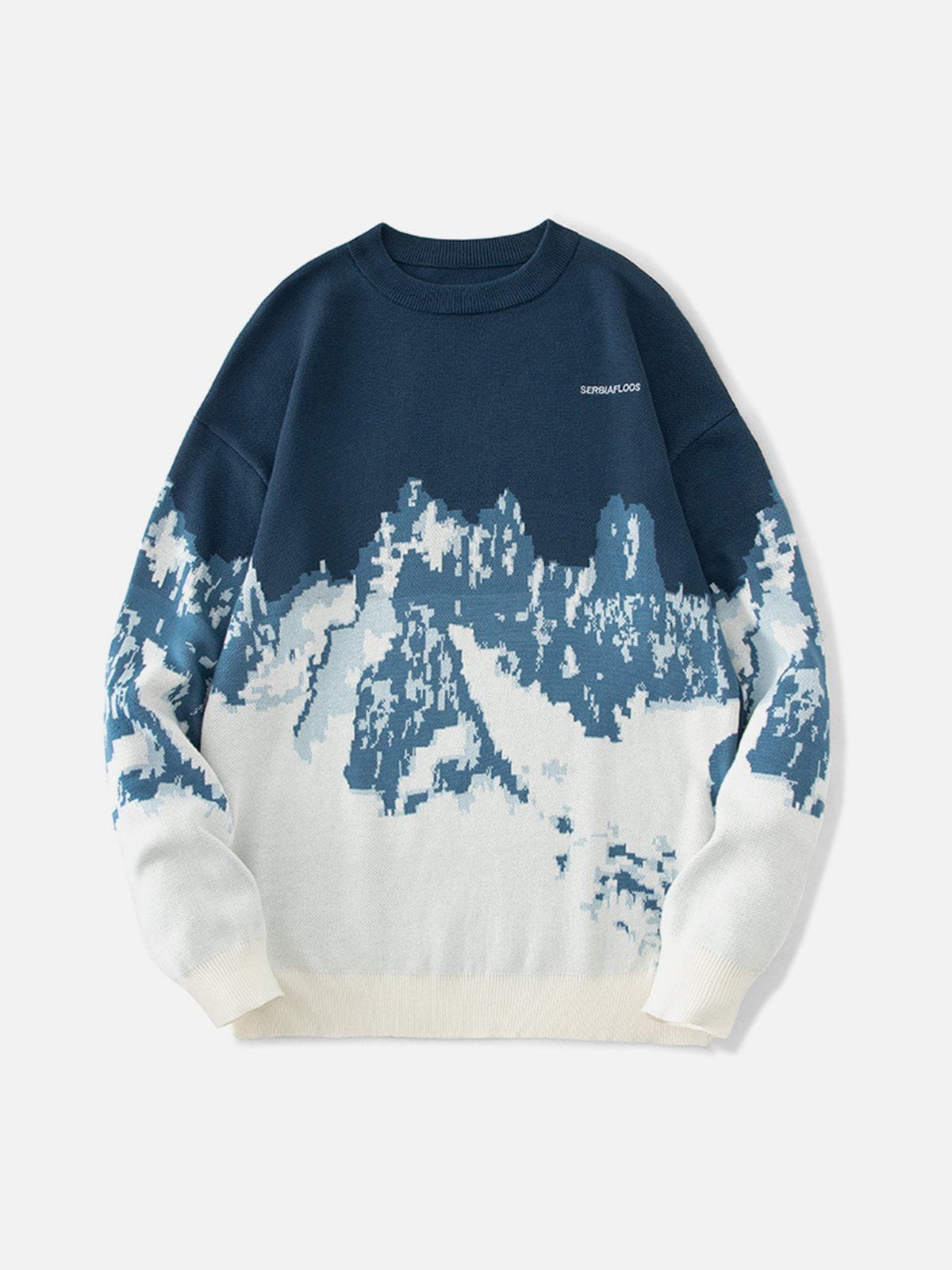 Talishko™ – Landscape Snow Mountain Jacquard Sweater