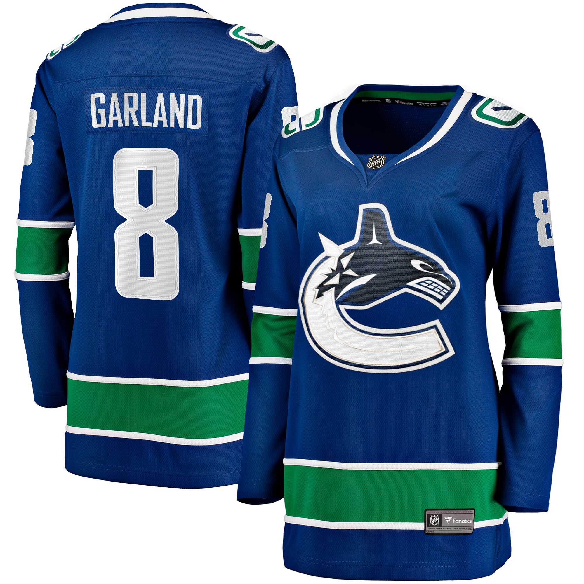 Women's Vancouver Canucks Conor Garland Blue Home Breakaway Player Jersey