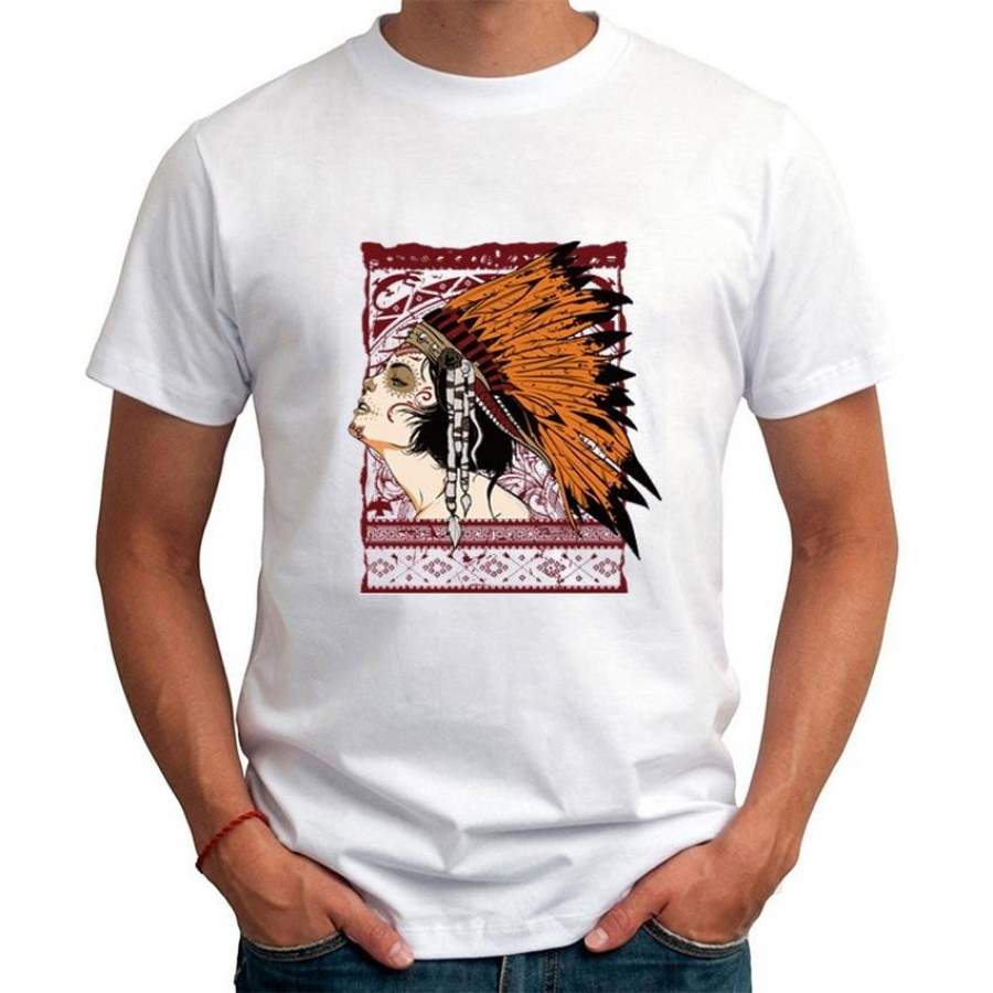 Personalized Men Tshirt Men’S Leisure Street Style Indian Chief Printed T-Shirt Summer Style Tops