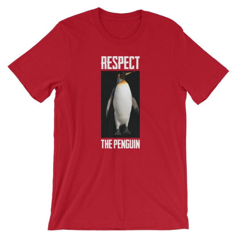 Crushtee Respect The Penguin Shirt | Funny Aquatic Animal | Flightless Bird T Shirt | Short Sleeve Unisex T Shirt | Water Animal Graphic | Long Sleeve Hoodie