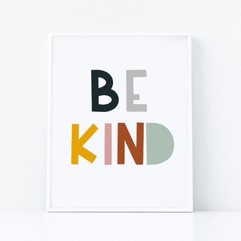 Be Kind Printable Wall Art, Classroom Poster, Scandinavian Nursery ...