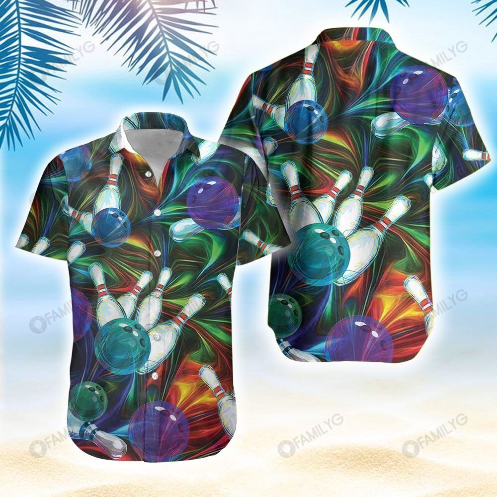 Unique Bowling Shirts – Neon Bowling Ball Hawaiian Shirt Summer Hawaiian For Men, Women, Couple