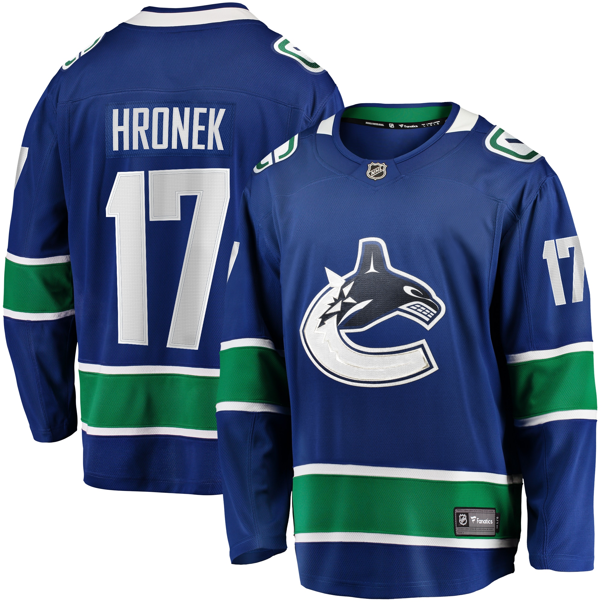 Filip Hronek Vancouver Canucks Branded Home Breakaway Jersey – Blue