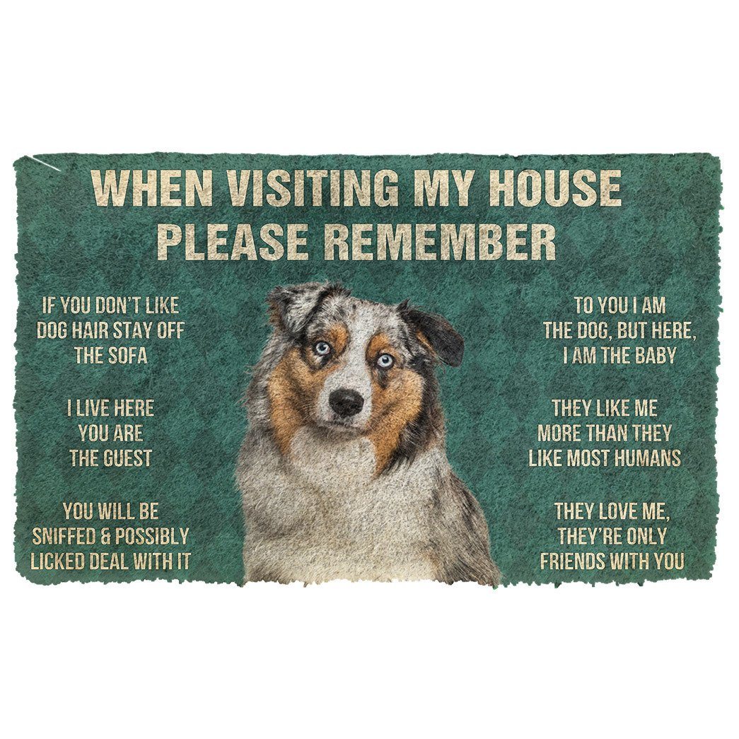 Gearhumans  GearHuman 3D Please Remember Australian Shepherd Dog’s House Rules Doormat