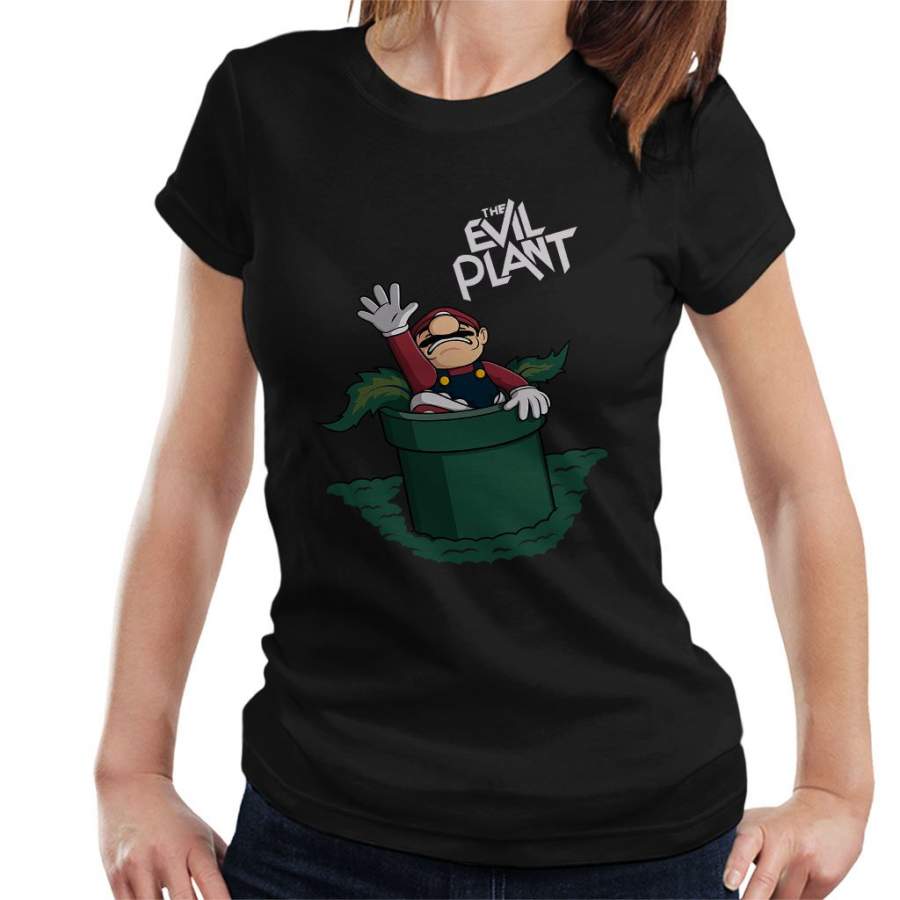 The Evil Plant Super Mario Ash Vs Evil Dead Women’s T-Shirt