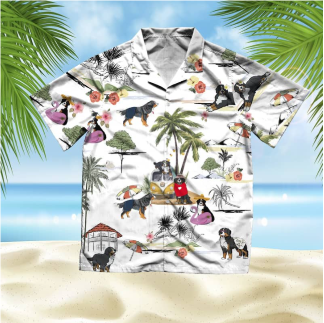 Bernese Mountain Beach All Over Printed Hawaiian Shirt Ha108612