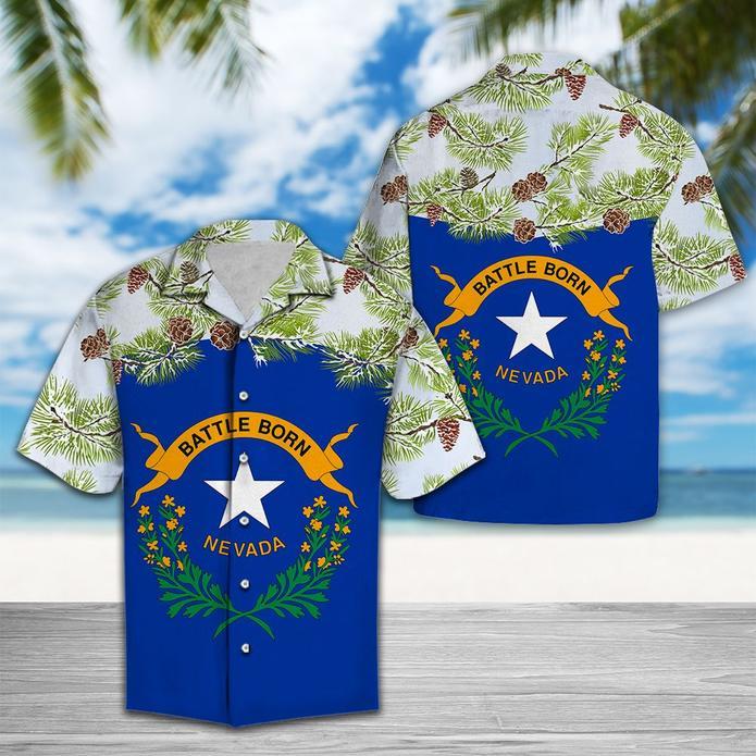 Nevada Single Leaf Pinyon Pine Flag Hawaii Shirt For Men Women Adult Ha14106