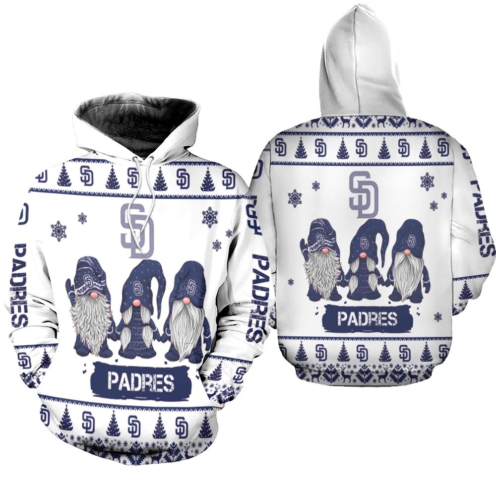 Christmas Gnomes San Diego Padres Ugly Sweatshirt Christmas 3D Hoodie