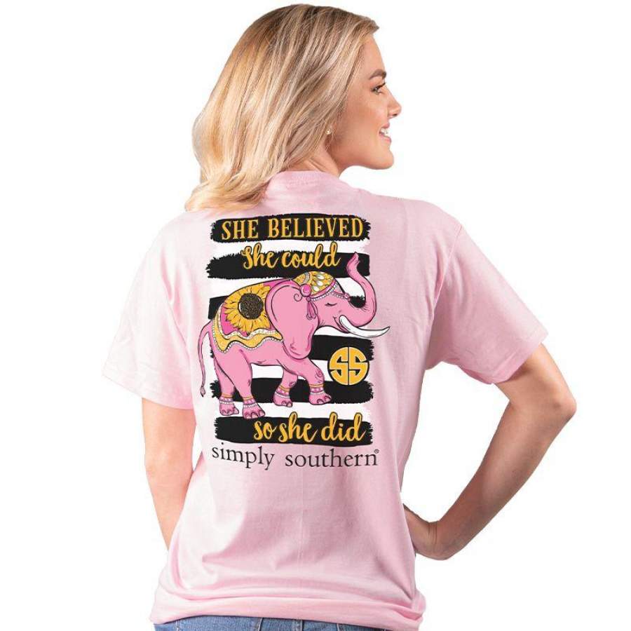 Simply Southern Preppy She Believed Elephant T-Shirt