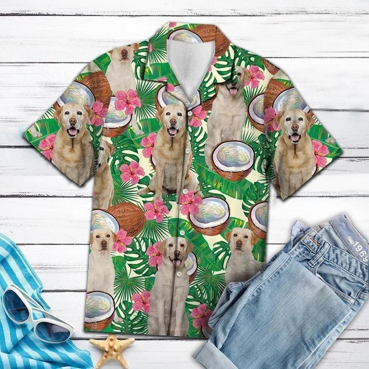 Labrador Retriever With Tropical Coconut Hawaii Shirt Ha86292