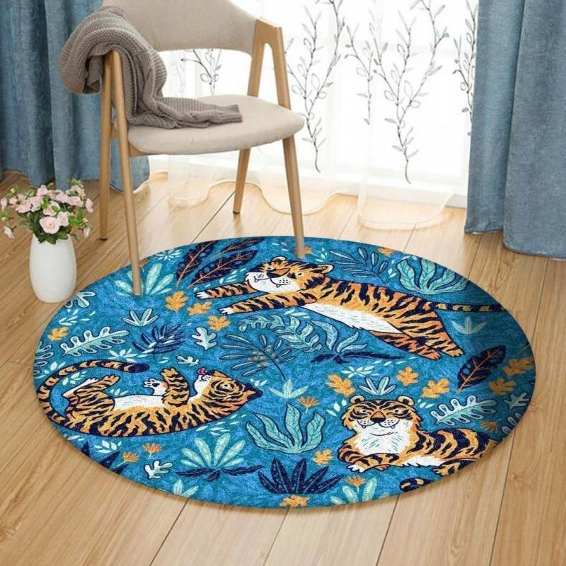 Tiger Animal Round Rug V5 NTD141298203