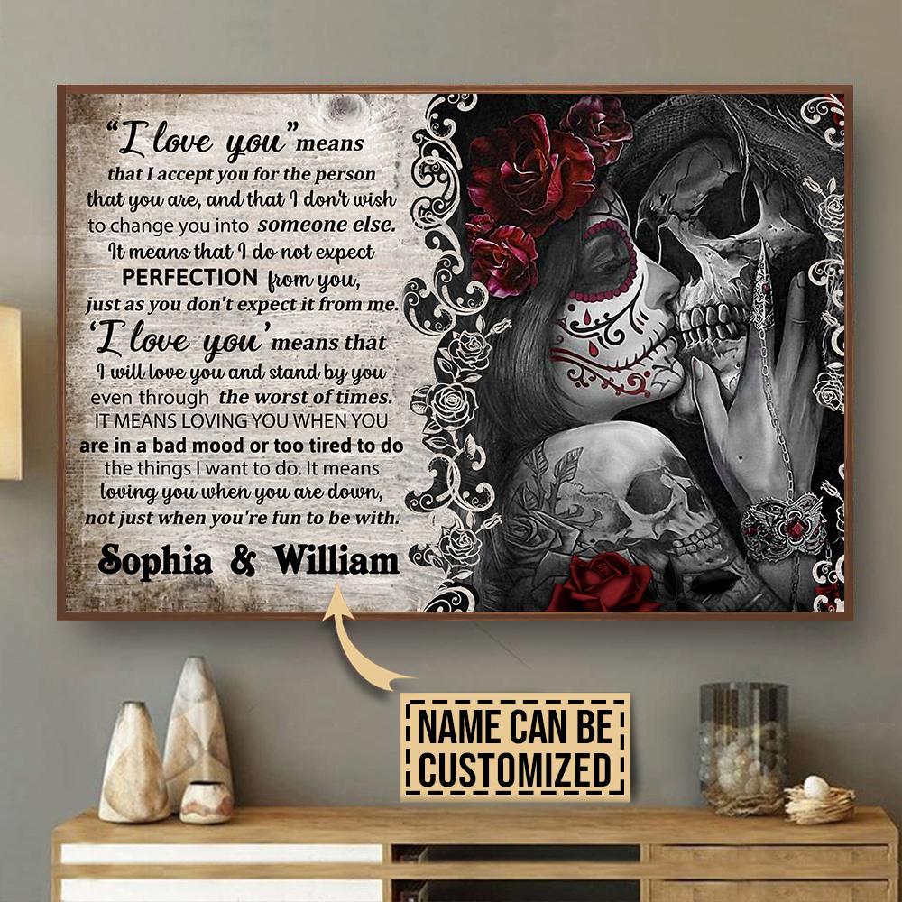 Aeticon Gifts Personalized Skeleton I Love You Canvas Mom Dad Gift Home Decor