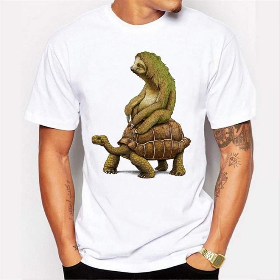 Newest  men’s fashion short sleeve Tortoise design t-shirt Harajuku funny tee shirts Hipster O-neck  tees