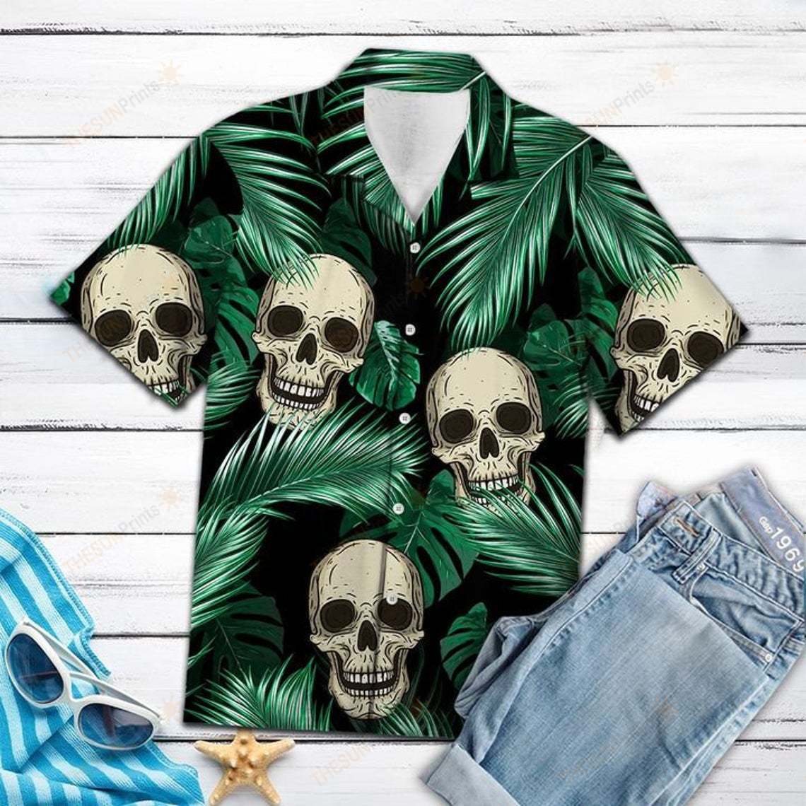 Skulls Hawaiian Shirt 002069 Ha37471