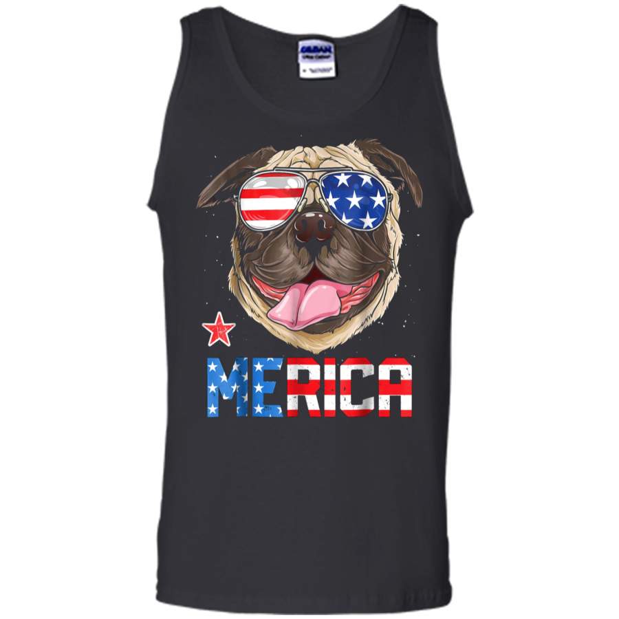 Pug Merica 4th of July T shirt Men Kids Boys Girls Dog Puppy Tank Top