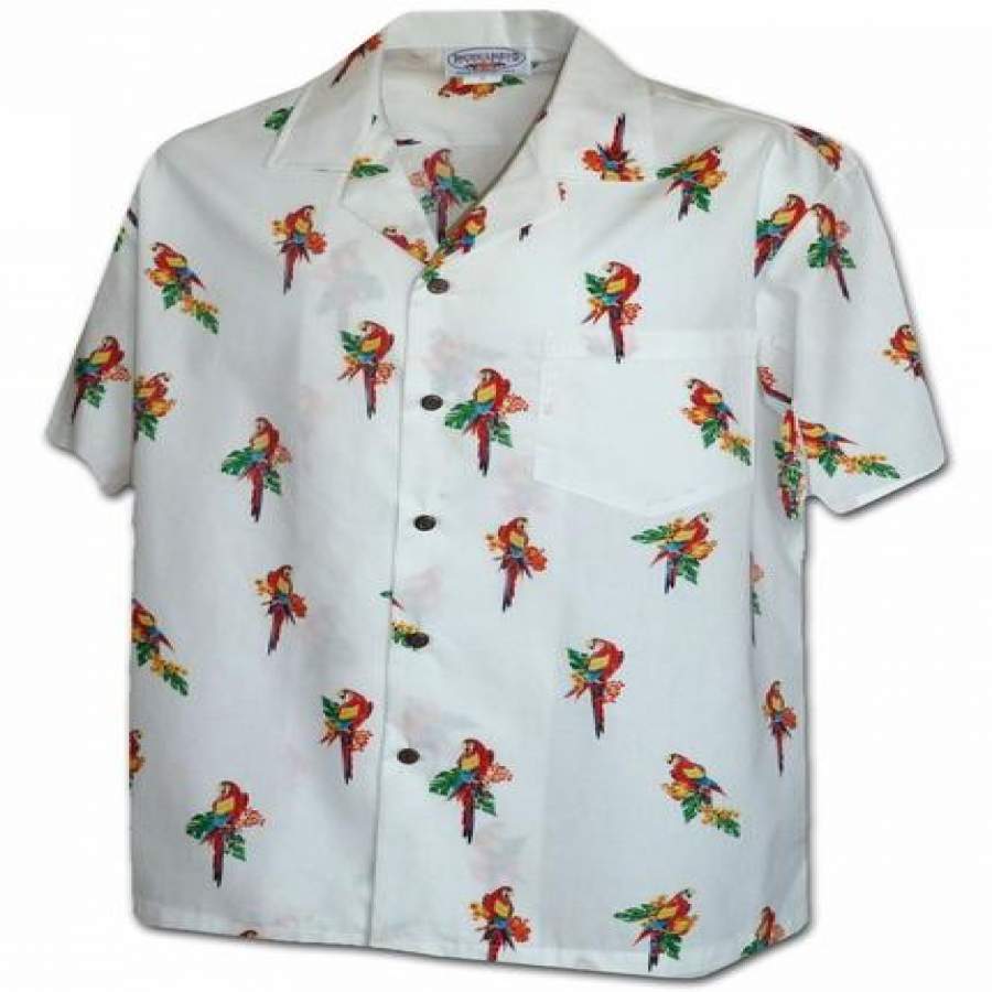 Mini Macaws White Hawaii Shirt Ha81157