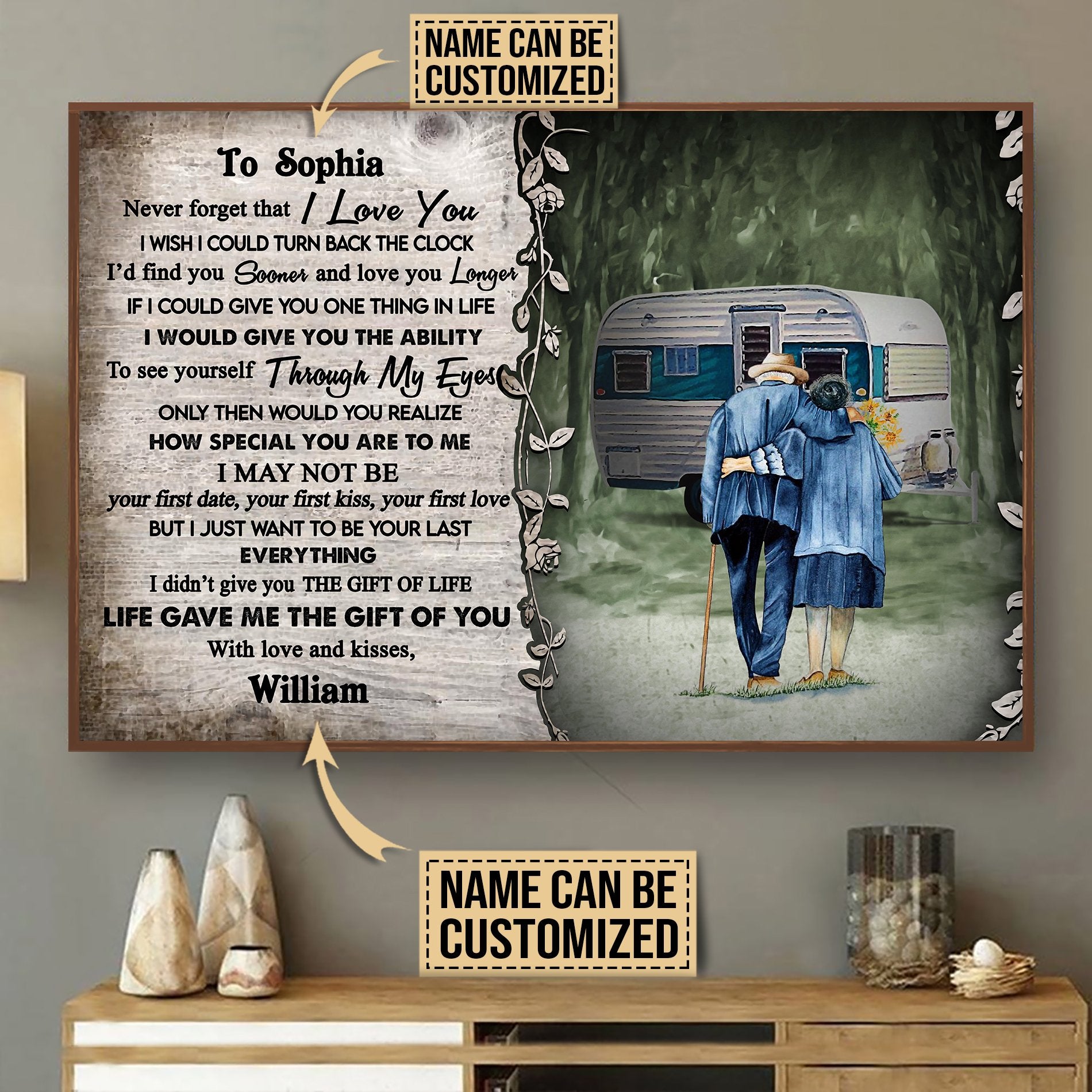 Aeticon Gifts Personalized Camping The Gift Of You Canvas Mom Dad Home Decor