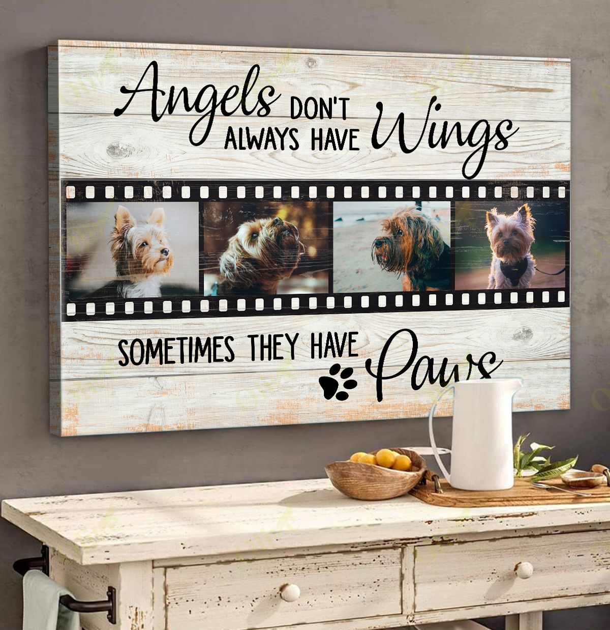 Yorkshire Terrier – Angels Have Paws Canvas Wall Art Home Decor