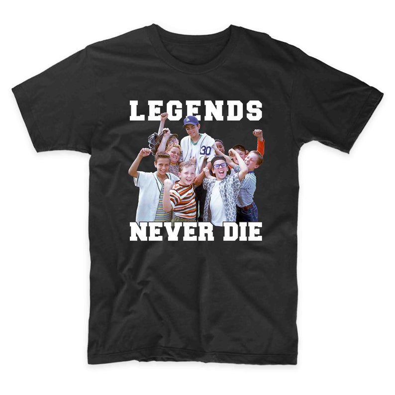 1990s The Sandlot Legends Never Die Shirt Vintage black print t shirt