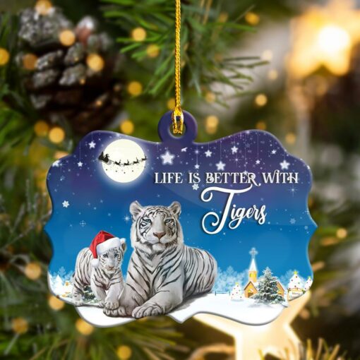 Tiger Christmas Shape Wood Ornament, Christmas Ornament, Christmas Decor