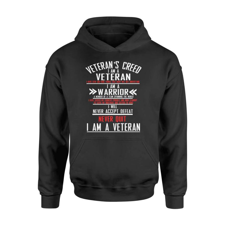 Veterans – Never quit – Premium Hoodie