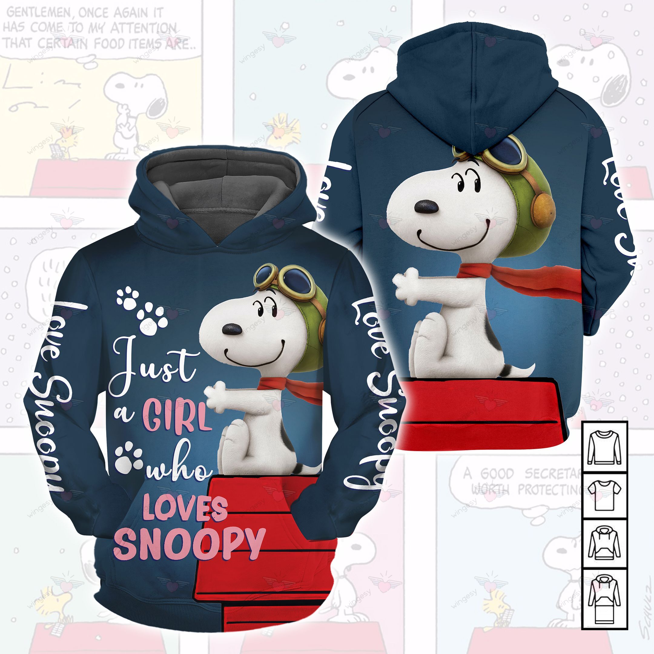 Cartoon Cartoon Just Snoopy No2 Hoodie-QT012093Ha