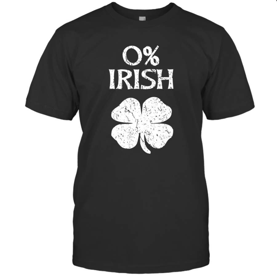 0% Irish St Patrick’s Day Graphic Funny Shirt