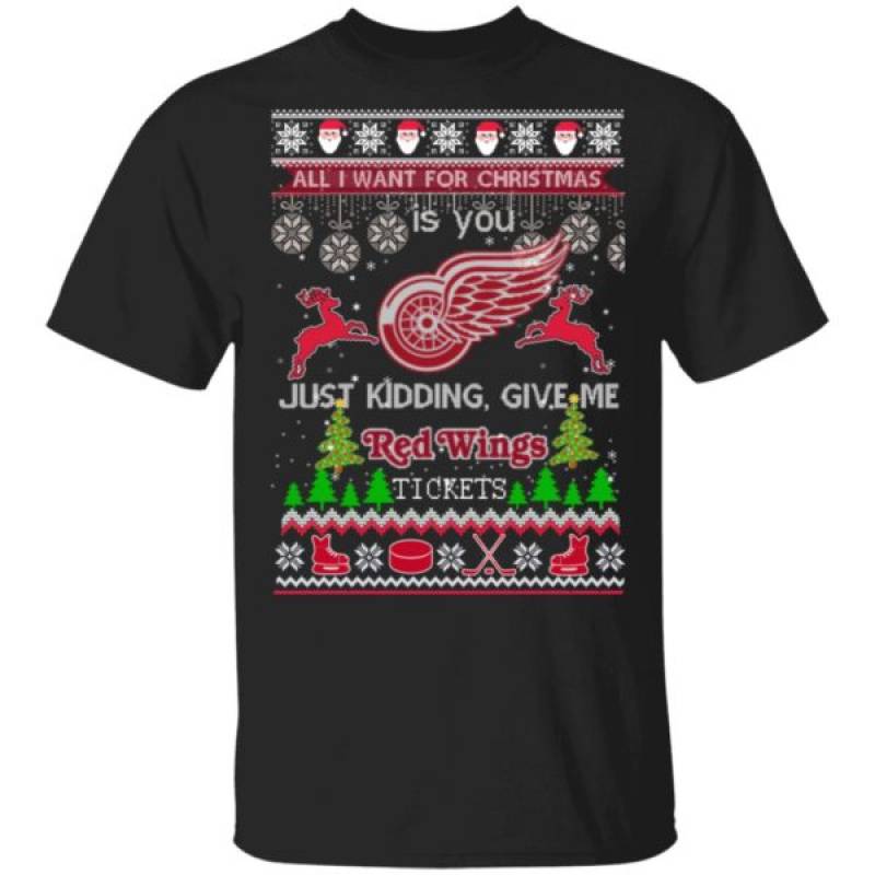 All I Want For Christmas Is You Detroit Red Wings Ugly Christmas Sweater Hoodie