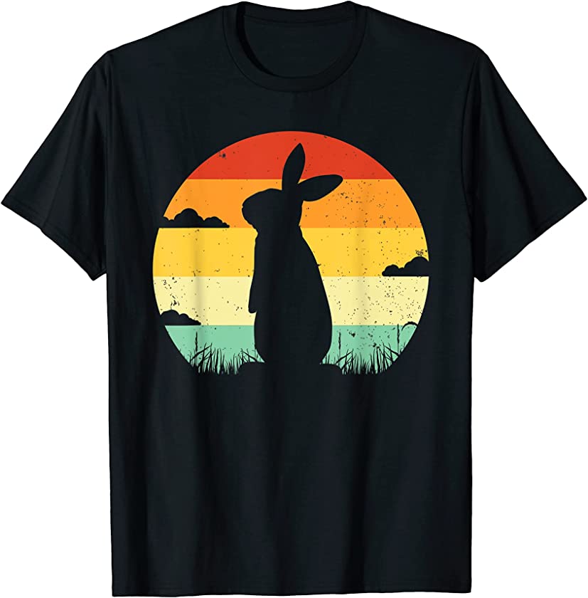 Rabbit Retro Vintage Gift 80s Style Bunny Lover T-Shirt