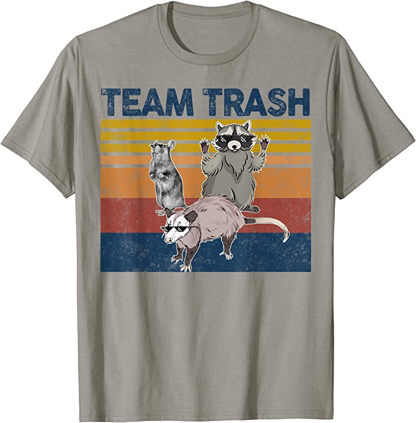 Team Trash Funny Animals Garbage Gang Opossum Raccoon Rat T-Shirt