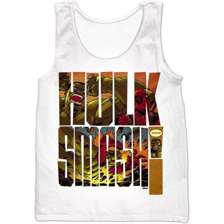 Awesome Hulk Smash White Tank Top