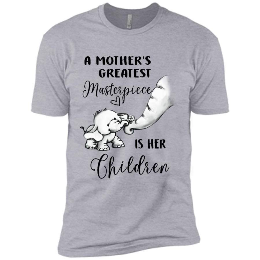 A Mother Greatest Masterpiece Is Her Children, Elephant Mom, Mother’s Day Gift – Canvas Unisex USA Shirt