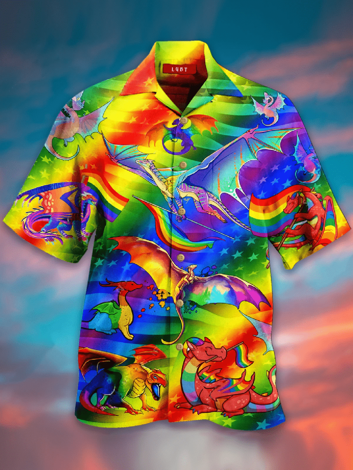 Rainbow Flag Lgbt Pride Dragon Lover Hawaii Aloha Shirts Dh Ha82254