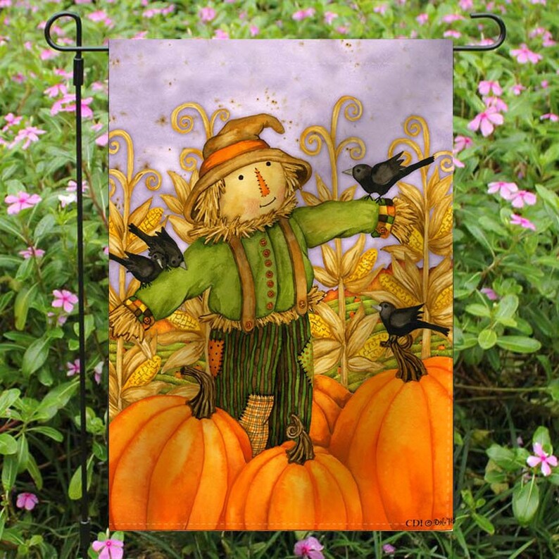 Halloween Figurehead Pumpkin Field 3D Garden Flag