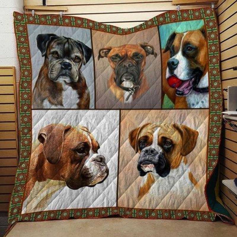 A BC – Boxer Dog Quilt Blanket