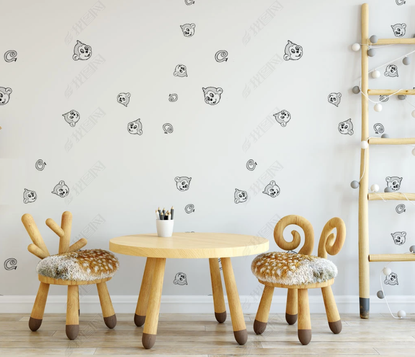 3D Hand Drawn Animal Monkey Wall Mural Wallpaper Lqh 102