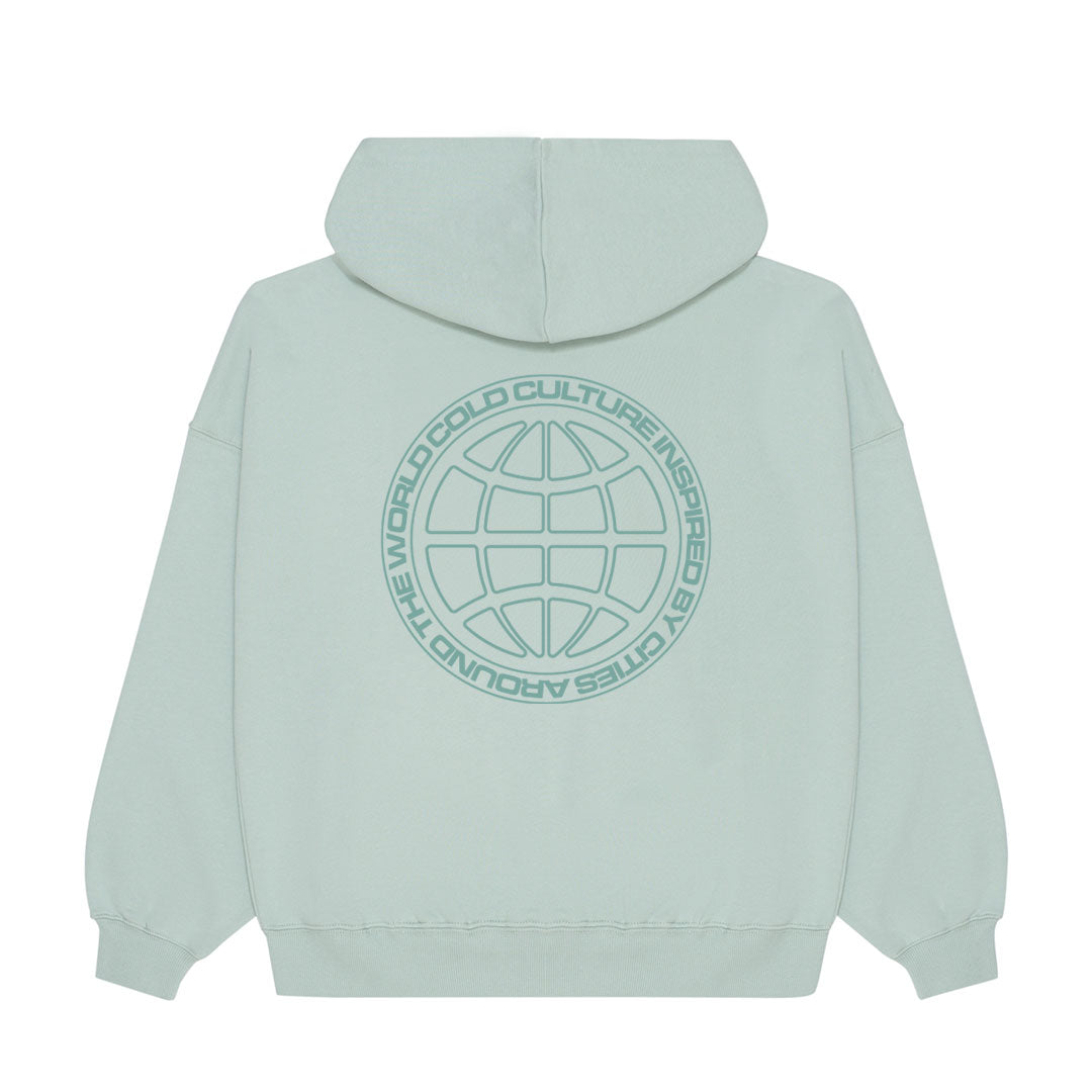 Globe Hoodie Pale Green