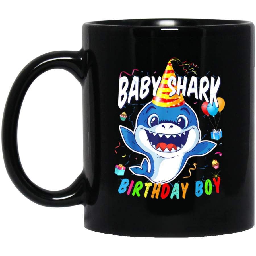 Birthday Boy Baby Shark Mug 11 oz 15 oz Black Mug