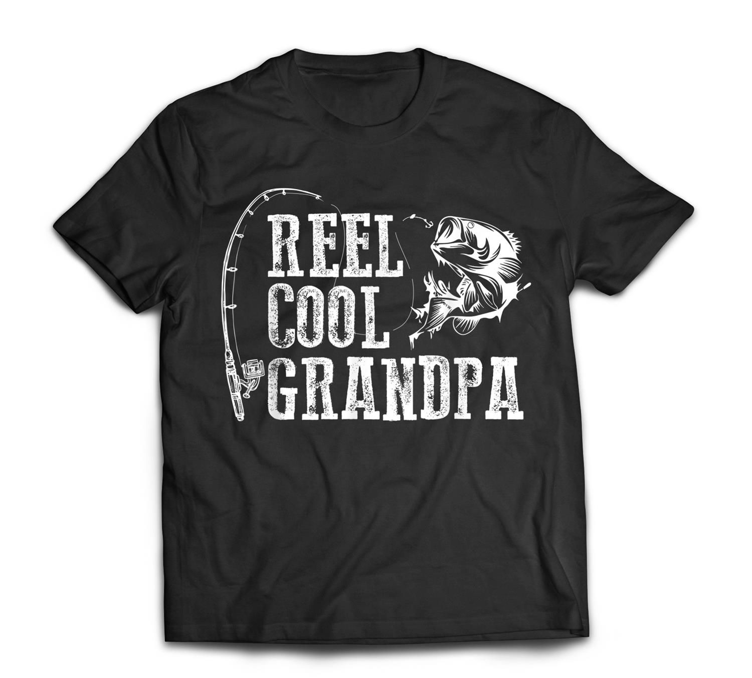 Mens Grandpa Fishing Reel Cool Grandpa T-Shirt