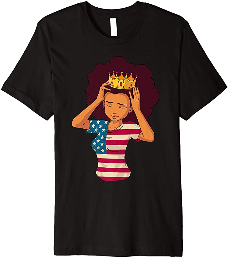 African American 4th of July Juneteenth Black History Queen Premium T-Shirt