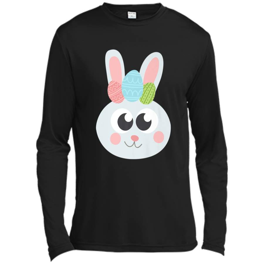 Cool Adorable Easter Bunny Face Costume Emojis Shirt Gift Long Sleeve Moisture Absorbing Shirt